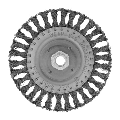 Щетка для УШМ 150 мм, М14, плоская, крученая проволока 0.5 мм Matrix по ценам производителя в Воронеже с доставкой по всей России