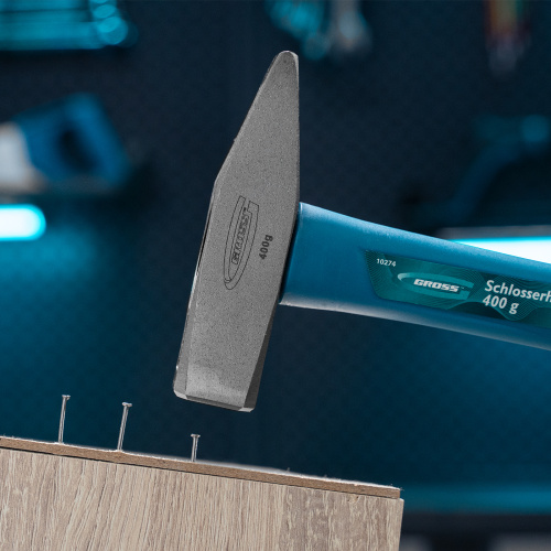 Молоток слесарный, 400 г, квадратный боек, фибергласовая обрезиненная рукоятка Gross по ценам производителя в Воронеже с доставкой по всей России