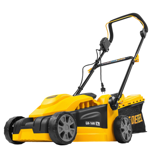 Газонокосилка электрическая GM-1600, 1600 Вт, ширина 36 см, 3 уровя, травосборник 35 л. Denzel по ценам производителя в Воронеже с доставкой по всей России