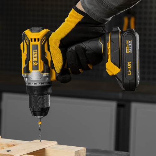 Дрель-шуруповерт аккумуляторная, бесщет. BLDL-18-02 Li-Ion, 18 В Denzel по ценам производителя в Воронеже с доставкой по всей России