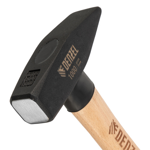 Молоток слесарный, 1000 г, кованый квадратный боек, буковая рукоятка Denzel по ценам производителя в Воронеже с доставкой по всей России