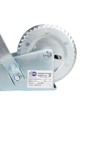 Лебедка ручная барабанная с тросом  500кг  20м оцинкованная TOR FD по ценам производителя в Воронеже с доставкой по всей России