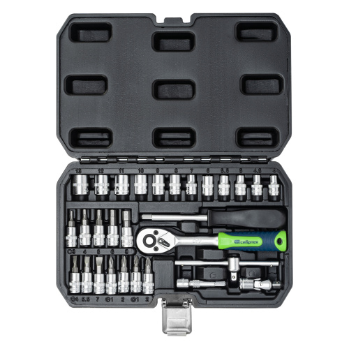 Набор инструментов, 1/4", пластиковый кейс, 29 предметов Сибртех по ценам производителя в Воронеже с доставкой по всей России