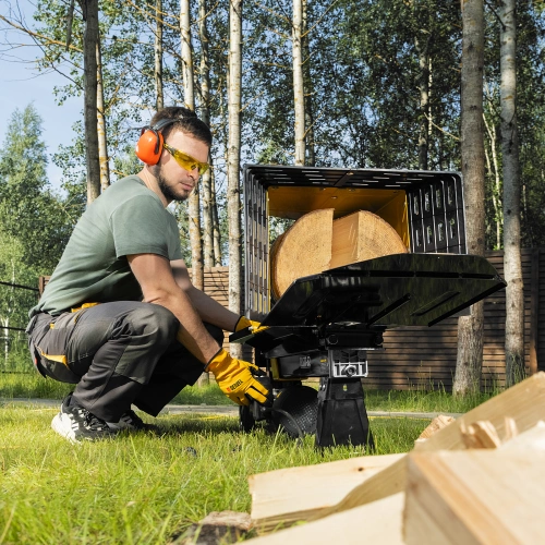 Дровокол электрический ELS7T-52, 2300 Вт, сила раскола 7т, макс. размеры полена D250 x 520 мм Denzel по ценам производителя в Воронеже с доставкой по всей России