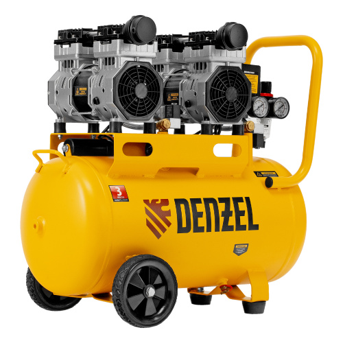 Компрессор безмасляный, малошумный DLS 1500/50, 1500 ВТ, 2x750, 50 л, 260 л/мин Denzel по ценам производителя в Воронеже с доставкой по всей России