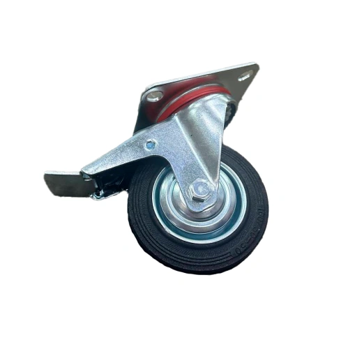 Колесо поворотное резина SCb 42 100 мм с тормозом (F) по ценам производителя в Воронеже с доставкой по всей России