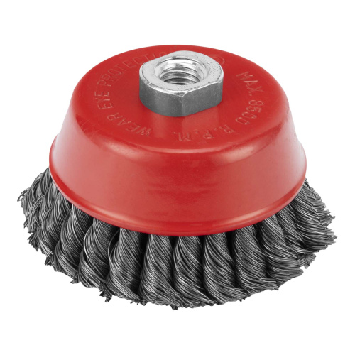 Щетка для УШМ, 100 мм, М14, "чашка", двухрядная, крученая проволока 0.35 мм Matrix по ценам производителя в Воронеже с доставкой по всей России