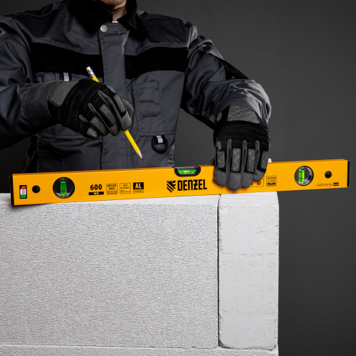 Уровень алюминиевый, 600 мм, фрезерованный, 3 глазка Denzel по ценам производителя в Воронеже с доставкой по всей России