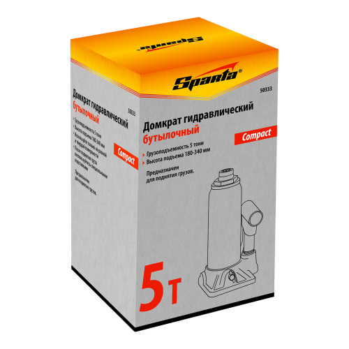 Домкрат гидравлический бутылочный 5 т, h подъема 180-340 мм Sparta Compact по ценам производителя в Воронеже с доставкой по всей России