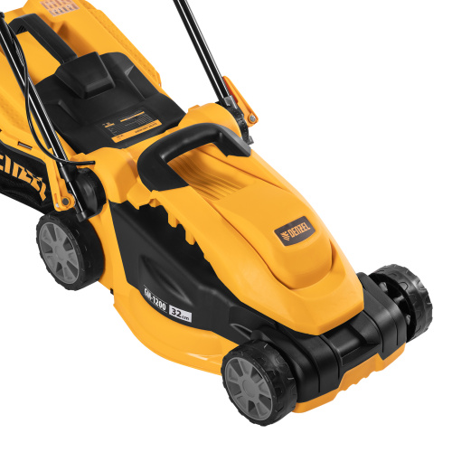 Газонокосилка электрическая GM-1200, 1200 Вт, ширина 32 см, 3 уровня, травосборник 25 л. Denzel по ценам производителя в Воронеже с доставкой по всей России