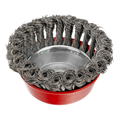 Щетка для УШМ, 100 мм, М14, "чашка", крученая проволока 0.35 мм Matrix по ценам производителя в Воронеже с доставкой по всей России