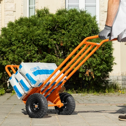 Тележка ручная 2-х колесная, усиленная, г/п 250кг, откидная платформа 530х400мм Сибртех по ценам производителя в Воронеже с доставкой по всей России