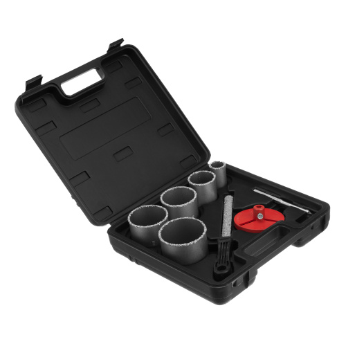 Набор коронок по керамической плитке, 33-53-67-73-83 мм, напил, в пластиковом боксе, шестигранный хвостовик Matrix по ценам производителя в Воронеже с доставкой по всей России