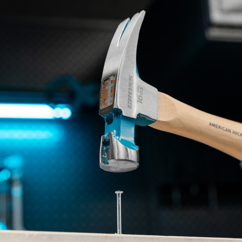 Молоток-гвоздодер, 450 г, угол 75, магнит, обрезиненная рукоятка American hickory GROSS по ценам производителя в Воронеже с доставкой по всей России