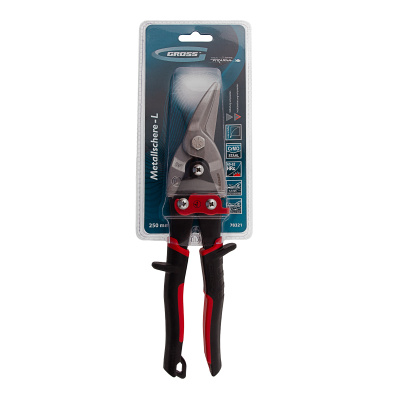 Ножницы по металлу "Piranha", 250 мм, прямой и левый рез, сталь СrMo, двухкомпонентные рукоятки Gross по ценам производителя в Воронеже с доставкой по всей России