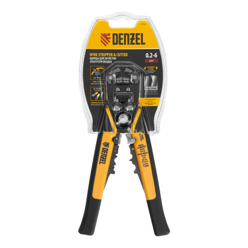 Щипцы для зачистки электропроводов 0,2-6 мм², функция обрезания проводов Denzel по ценам производителя в Воронеже с доставкой по всей России