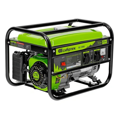 Генератор бензиновый БС-3500, 3.2 кВт, 230В, четырехтактный, 15 л, ручной стартер Сибртех по ценам производителя в Воронеже с доставкой по всей России