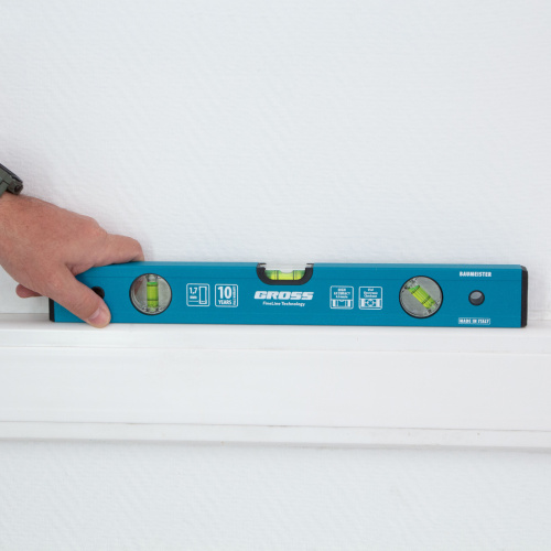 Уровень алюминиевый усиленный, 400 мм, 3 глазка Gross по ценам производителя в Воронеже с доставкой по всей России