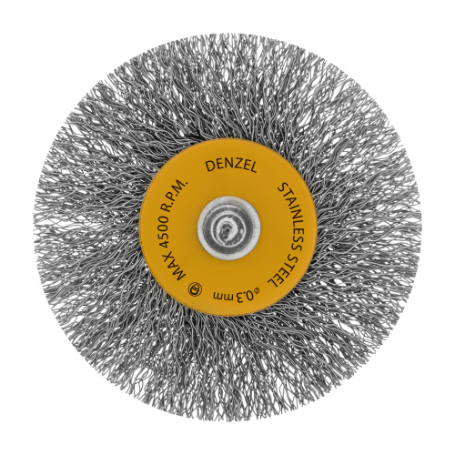Набор щеток для дрели, 5 Плоских 25-38-50-63-75 мм, шпилька, нерж. вит. проволока Denzel по ценам производителя в Воронеже с доставкой по всей России