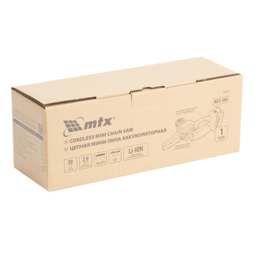 Цепная мини-пила аккумуляторная, MCS-100, шина 100 мм, Li-Ion, 20 В MTX по ценам производителя в Воронеже с доставкой по всей России
