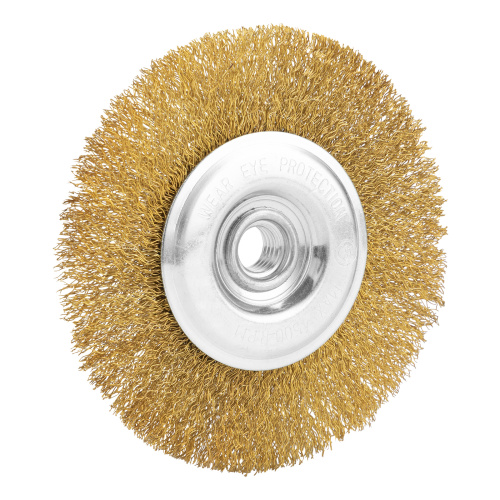 Щетка для УШМ, 125 мм, М14, плоская, латунированная витая проволока Matrix по ценам производителя в Воронеже с доставкой по всей России