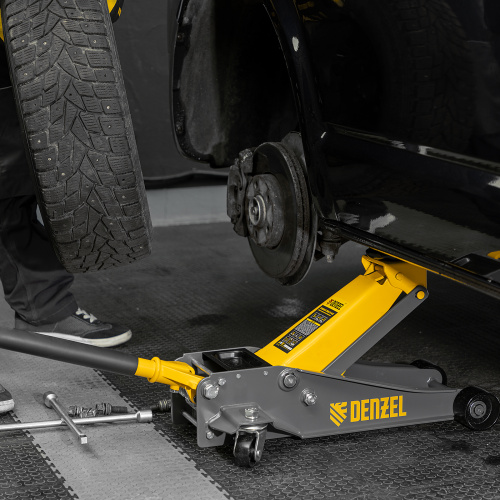 Домкрат гидравлический подкатной, 3 т, 125-470 мм, быстрый подъем, проф. Denzel по ценам производителя в Воронеже с доставкой по всей России