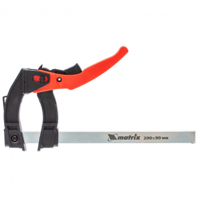 Струбцина реечная быстрозажимная, пластиковый корпус рычажно-храповой механизм, 100 х 90 х 195 мм, штанга 5 х 20 мм Matrix по ценам производителя в Воронеже с доставкой по всей России