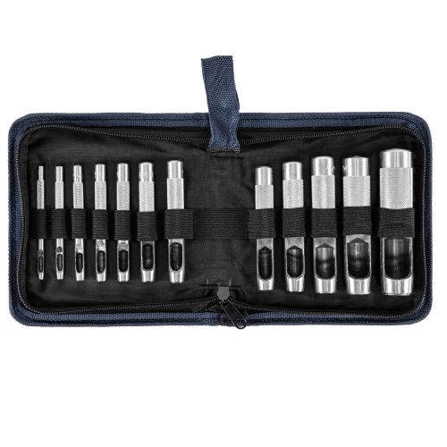 Набор пробойников для кожи 3 4 5 6 7 8 9 10 12 14 16 19 мм, 12 шт, чехол Сибртех по ценам производителя в Воронеже с доставкой по всей России