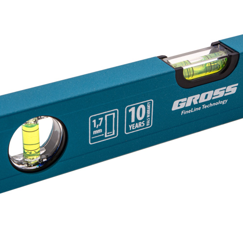 Уровень алюминиевый усиленный, 400 мм, 3 глазка Gross по ценам производителя в Воронеже с доставкой по всей России