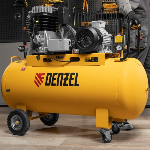 Компрессор воздушный, ременный привод BCI4000-T/200, 4.0 кВт, 200 литров, 690 л/мин Denzel по ценам производителя в Воронеже с доставкой по всей России