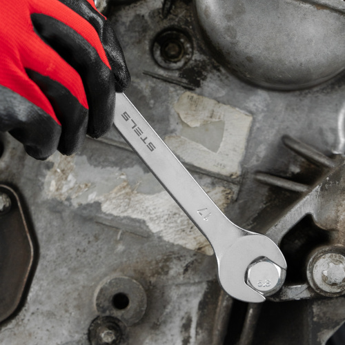 Ключ комбинированный, 17 мм, CrV, матовый хром Stels по ценам производителя в Воронеже с доставкой по всей России