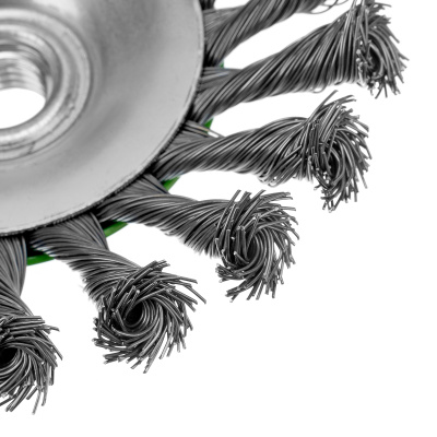 Щетка для УШМ, 125 мм, М14, "тарелка", крученая металлическая проволока Сибртех по ценам производителя в Воронеже с доставкой по всей России