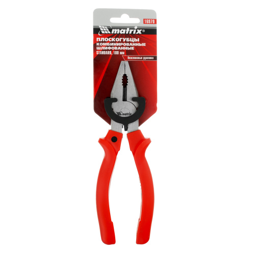 Плоскогубцы комбинированные Standard, 180 мм, шлифованные, пластмассовые рукоятки Matrix по ценам производителя в Воронеже с доставкой по всей России