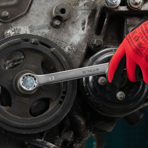 Ключ комбинированный, 19 мм, CrV, матовый хром Stels по ценам производителя в Воронеже с доставкой по всей России