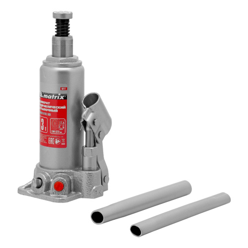 Домкрат гидравлический бутылочный, 3 т, высота подъема 194-372 мм Matrix по ценам производителя в Воронеже с доставкой по всей России