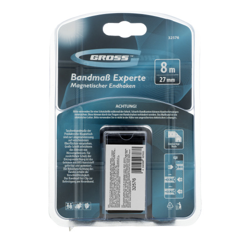 Рулетка Experte,8 м x 27 мм,двухкомпонентный корпус,магнит,двухсторонняя разметка,нейлон Gross по ценам производителя в Воронеже с доставкой по всей России