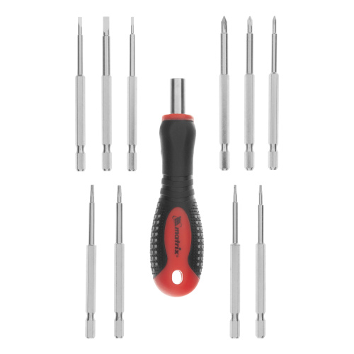 Отвертка для точных работ Fusion с насадками, 11 предметов, в пластиковом пенале, трехкомпонентная рукоятка Matrix по ценам производителя в Воронеже с доставкой по всей России