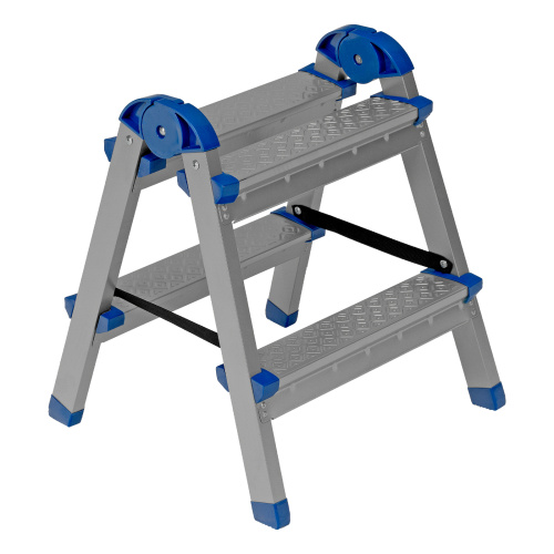 Стремянка двухсторонняя 2 ступени, сталь профиль, стальные ступени, Россия Сибртех по ценам производителя в Воронеже с доставкой по всей России