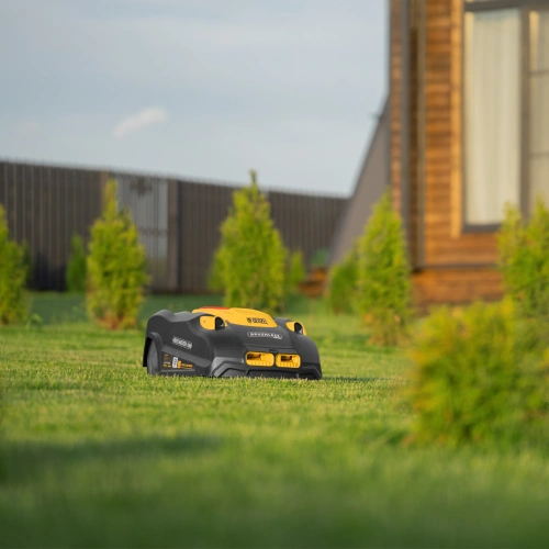 Робот-газонокосилка Grass Master 1000  1000м², 3Ач, 28V, LCD дисплей, Wi-Fi Denzel по ценам производителя в Воронеже с доставкой по всей России