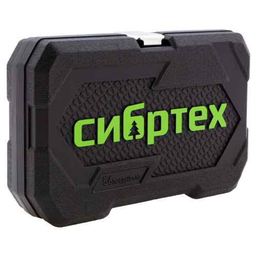 Набор инструментов 56 предметов, CrV, 1/4" Сибртех по ценам производителя в Воронеже с доставкой по всей России