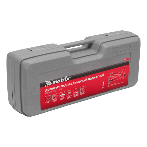 Домкрат гидравлический подкатной, 2 т, высота подъема 135-385 мм, в пластиковый кейсе Matrix по ценам производителя в Воронеже с доставкой по всей России