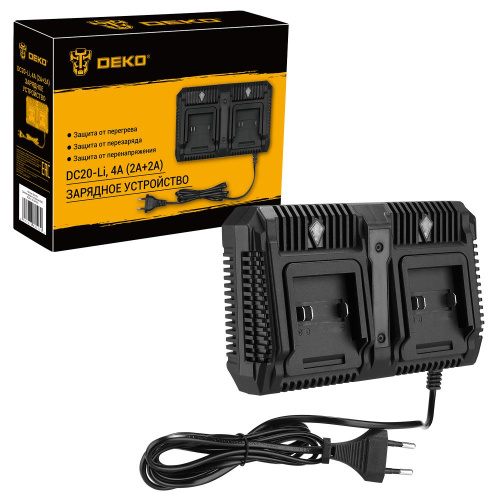 Двойное зарядное устройство DEKO DC20-Li, 4А (2А+2А) по ценам производителя в Воронеже с доставкой по всей России