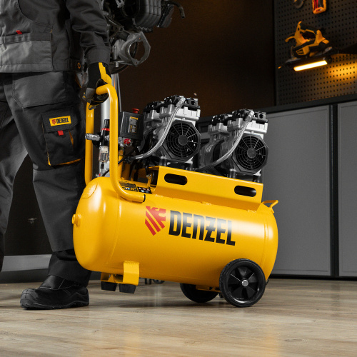 Компрессор безмасляный, малошумный DLS 1500/50, 1500 ВТ, 2x750, 50 л, 260 л/мин Denzel по ценам производителя в Воронеже с доставкой по всей России