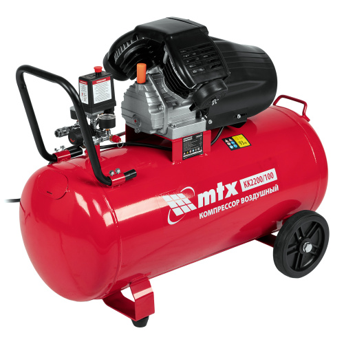 Компрессор воздушный КК-2200/100, 2,2 кВт, 350 л/мин, 100 л, прямой привод, масляный MTX по ценам производителя в Воронеже с доставкой по всей России