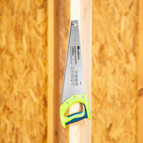 Ножовка по дереву "Зубец", 350 мм, 7-8 TPI, каленый зуб 2D, двухкомпонентная рукоятка Сибртех по ценам производителя в Воронеже с доставкой по всей России