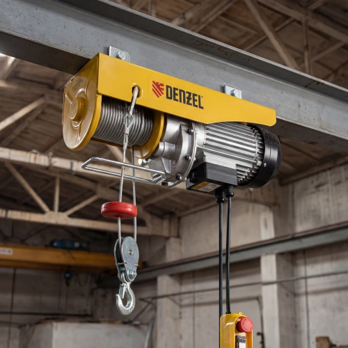 Тельфер электрический TF-800, 0.8 т, 1300 Вт, высота 12 м, 8 м/мин Denzel по ценам производителя в Воронеже с доставкой по всей России