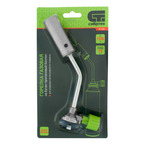 Горелка газовая на бутановый баллон, диаметр сопла 25 мм Сибртех по ценам производителя в Воронеже с доставкой по всей России