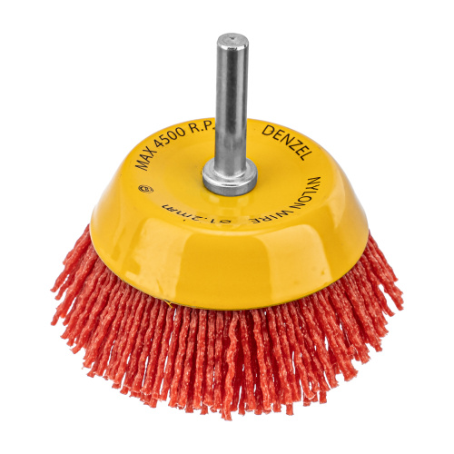 Щетка для дрели, 75 мм, Чашка, со шпилькой, нейлоновая щетина Denzel по ценам производителя в Воронеже с доставкой по всей России