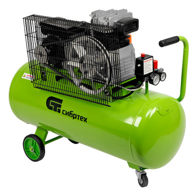 Компрессор воздушный КР-2200/100, 2.2 кВт, 350 л/мин, 100 л, ременной привод, масляный Сибртех по ценам производителя в Воронеже с доставкой по всей России