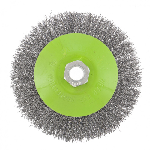 Щетка для УШМ, 125 мм, М14, "тарелка", витая проволока Сибртех по ценам производителя в Воронеже с доставкой по всей России